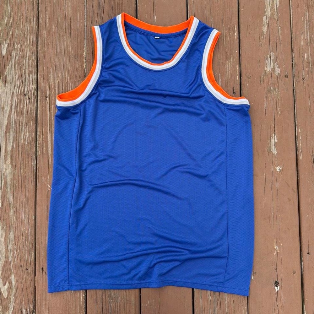 Vintage Blue Mesh Basketball Jersey Tank Top